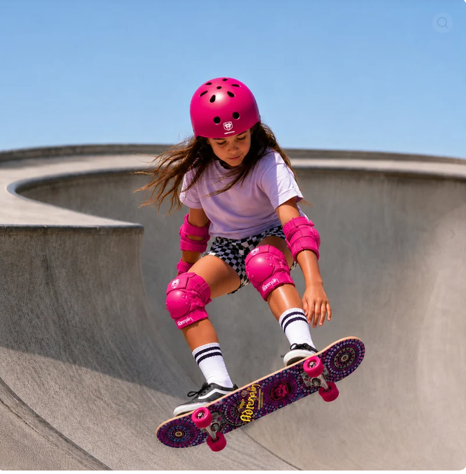 Adrenalin Skate & Scooter 6 Piece Protection Set - Pink/youth Large