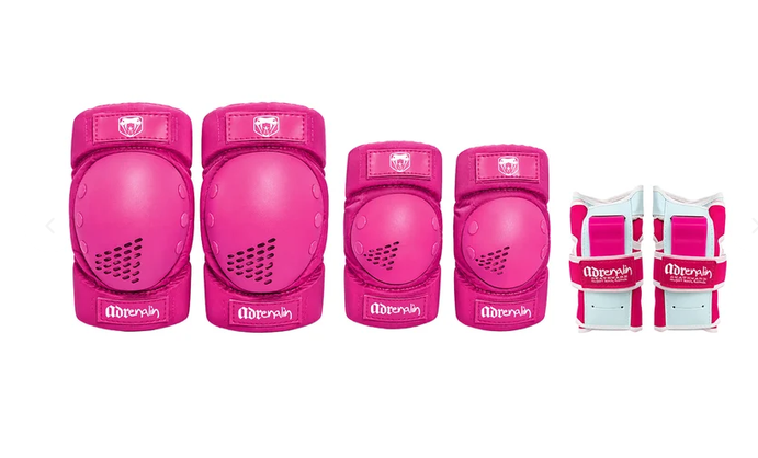 Adrenalin Skate & Scooter 6 Piece Protection Set - Pink/youth Large
