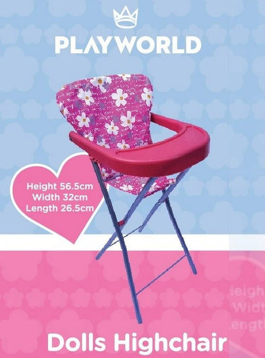 Playworld Dolls Highchair Pink