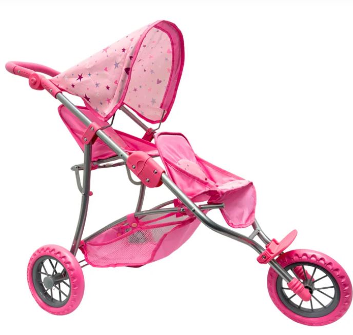 Playworld Dolls Stars & Hearts Twin Jooger Pram