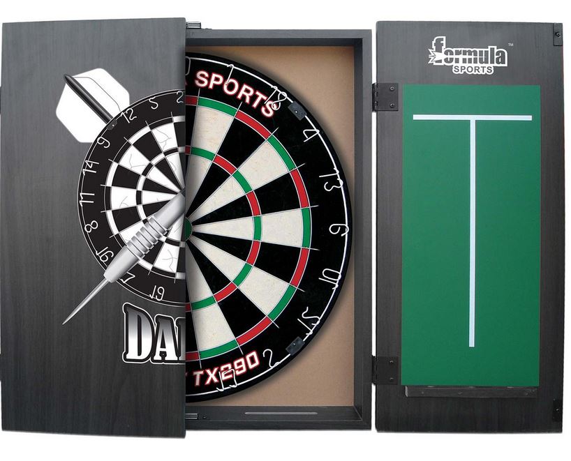 Imperial Dartboard In Wooden Cabinet Includes 6 Darts