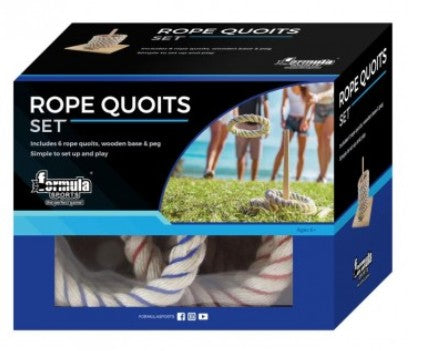 Rope Quoits Wooden Base Game Set