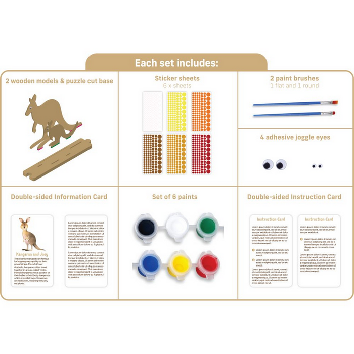 Australian Geographic Create Your Own Wooden Kangaroo And Joey 
