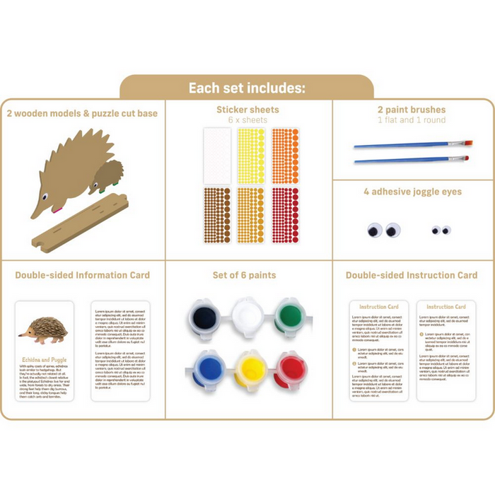 Australian Geographic Create Your Own Wooden Echidna And Puggle