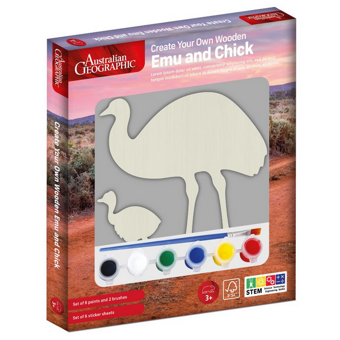 Australian Geographic Create Your Own Wooden Emu And Chick