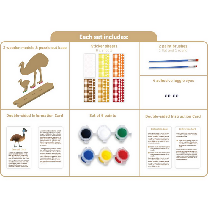 Australian Geographic Create Your Own Wooden Emu And Chick