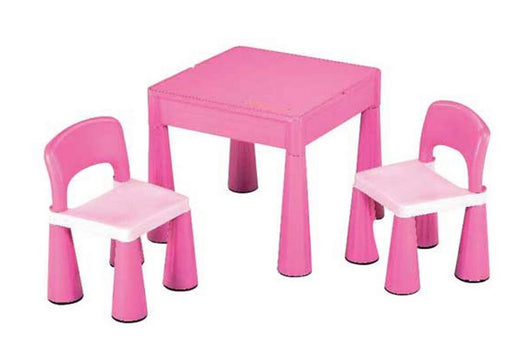 Table And Chairs Set Pink With Block Build Plate