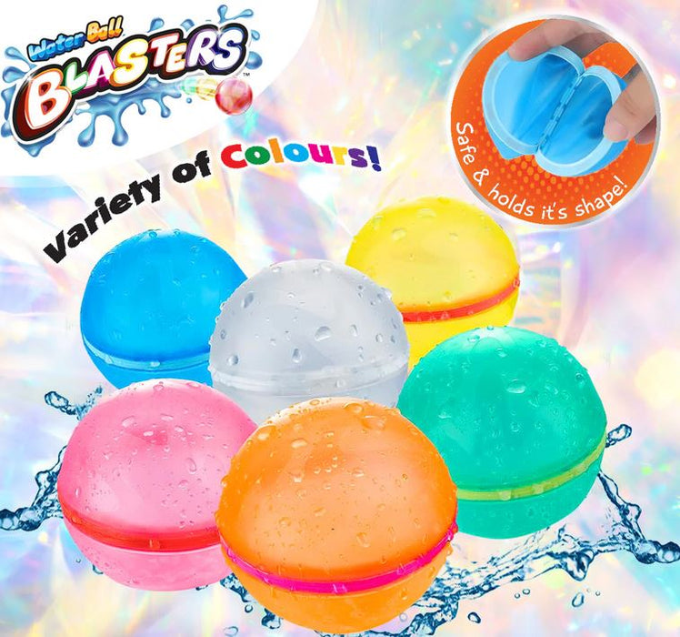 Water Ball Blasters 6 Pack Re-usable - Auto Refill