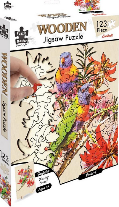 Puzzle Master Lorikeets 123 Pc Wooden Jigsaw Puzzle