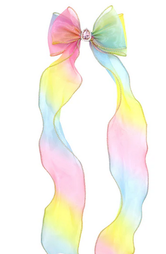 Pink Poppy Rainbow Butterfly Bow Hair Clip