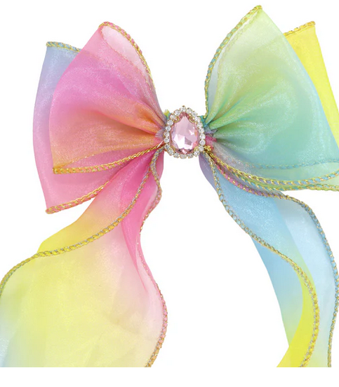 Pink Poppy Rainbow Butterfly Bow Hair Clip