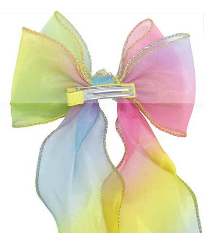 Pink Poppy Rainbow Butterfly Bow Hair Clip