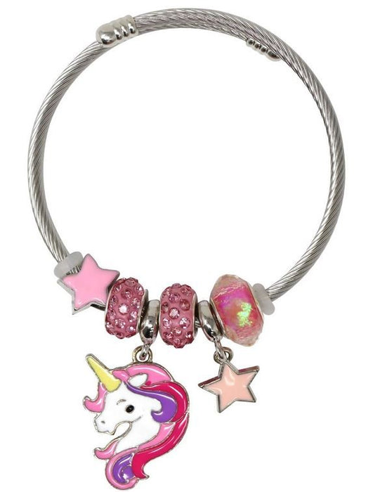 Pink Poppy Unicorn Charm Bracelet