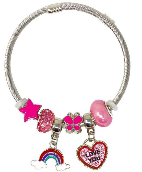 Pink Poppy Rainbow Charm Bracelet