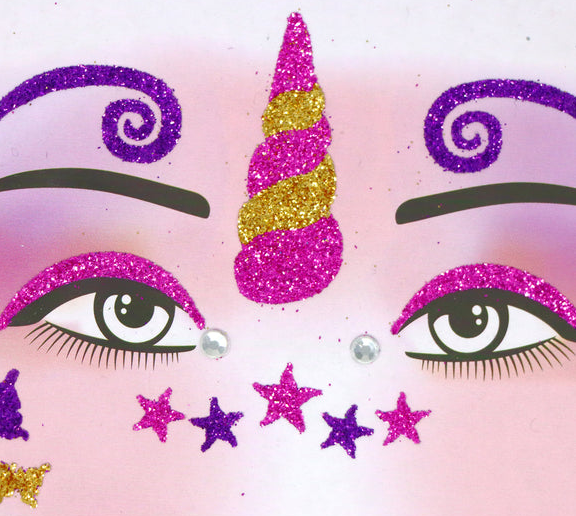 Pink Poppy Dreamy Unicorn Sparkling Face Stickers
