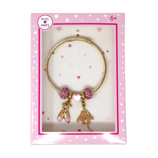 Pink Poppy Ballerina Charm Bracelet 