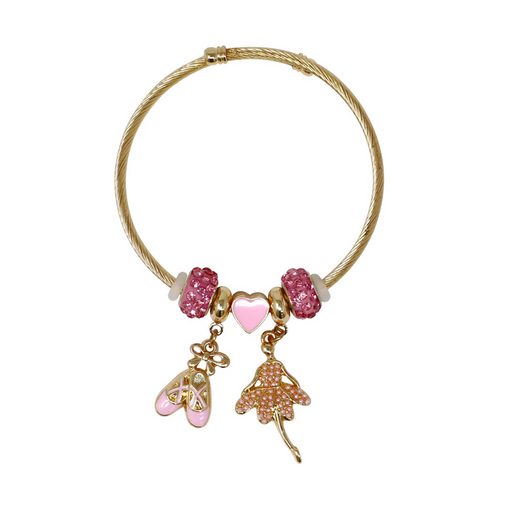 Pink Poppy Ballerina Charm Bracelet 