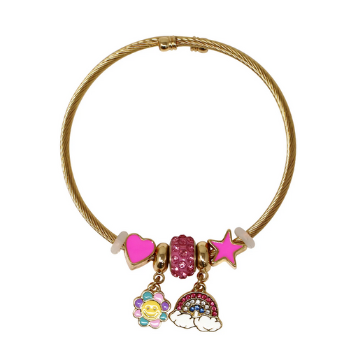 Pink Poppy Rainbow Charm Bracelet 