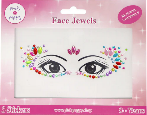 Pink Poppy Romantics Bejeweled Face Jewels
