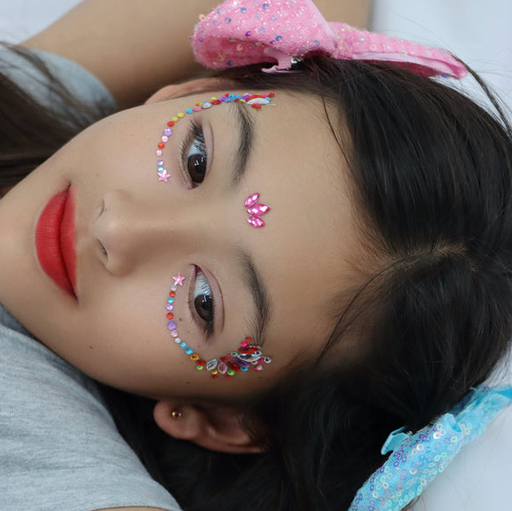 Pink Poppy Romantics Bejeweled Face Jewels