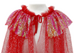 Pink Poppy Twinkling Red Cape With Silver Stars  & Gold Sequin