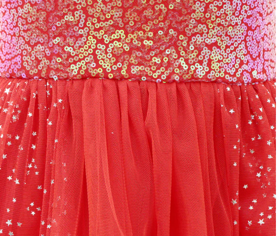 Pink Poppy Twinkling Red Dress With Silver Stars Size 3 To 4