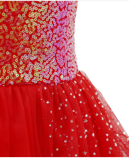 Pink Poppy Twinkling Red Dress With Silver Stars Size 5 To 6