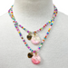 Pink Poppy Best Friend Bff Donut Necklace Set