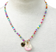 Pink Poppy Best Friend Bff Donut Necklace Set