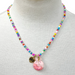 Pink Poppy Best Friend Bff Donut Necklace Set