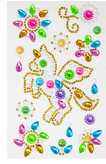 Pink Poppy Gemstone Unicorn Face Stickers