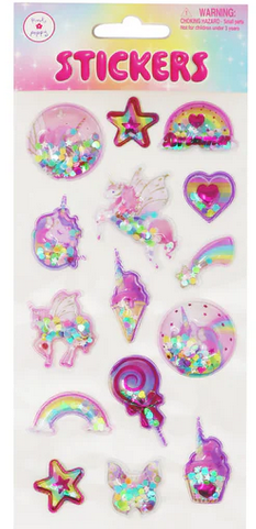 Pink Poppy Confetti Shaker Stickers