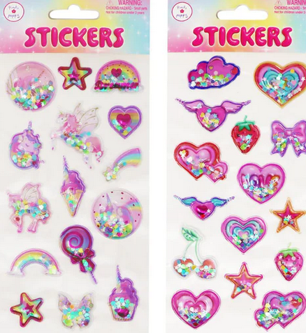 Pink Poppy Confetti Shaker Stickers