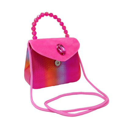 Pink Gemstone Hadbag With Shoulder Strap