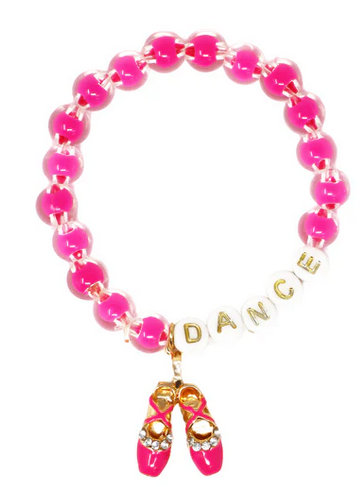 Pink Poppy Dance Letter Bead Bracelet