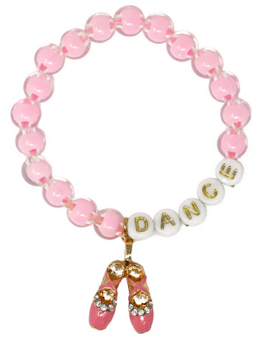 Pink Poppy Dance Letter Bead Bracelet
