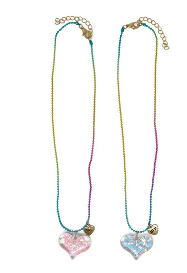 Pink Poppy Bff Confetti Heart Necklace Set (2 Pc Set)