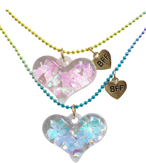 Pink Poppy Bff Confetti Heart Necklace Set (2 Pc Set)