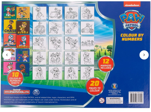 Paw Patrol Colour By Numbers