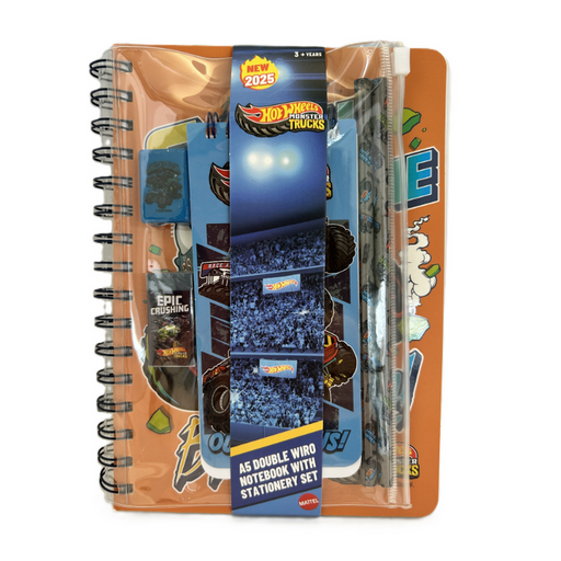 Hot Wheels Monster Truck Spiral Notebook With Stationary Set