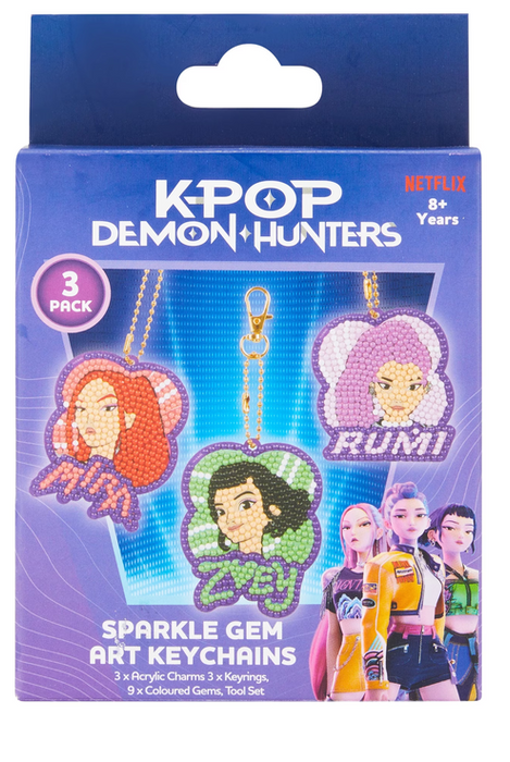 K-pop Demon Hunters Gem Art Keychains