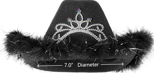 Cowboy Hat Black With Tiara & Feathers