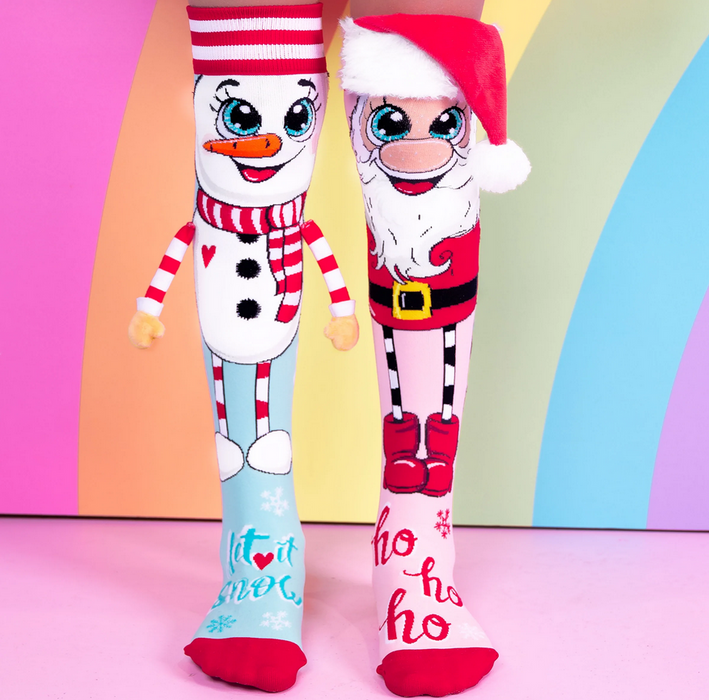 Madmia Santa & Snowman Toddler Socks Fits Ages: 3-5 Years
