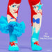 Madmia Ariel Disney Princess Toddler Socks Ages:3-5 Yrs
