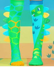Madmia Green Roar Dinosaur Toddler Socks Ages:3-5 Yrs