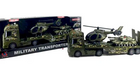 Military Transport Low Loader Truck With Miltary Heli A Nd Tank With Sounds