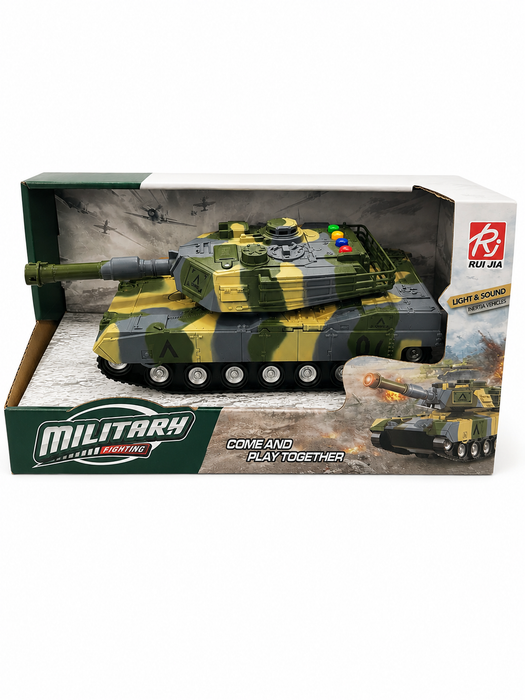 Military Friction Tank 26cm With Lights & Sound Assorted
