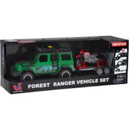 Cross Country 40cm Friction Vehicles With Trailer Lights & Sound Assorted
