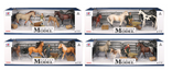 Model Series Farm Animals Horses 3 Pc With Figure & Accessories Assorted