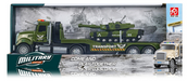 Military Trailer Transporter Friction With Tank - Lights & Sound Assorted